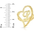 thumbnail image 4 of Floreo 10k Yellow Gold A-Z Cursive Letter and Heart Initial Ring, Large Heart (1.1"), 4 of 5