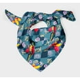 thumbnail image 3 of Bimba Blue Floral Tropical Bird Printed Pure Silk Scarf Neck Wrap Summer Hair Bandanas For Women 40 x 80 Inches, 3 of 6