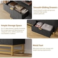 thumbnail image 6 of EastVita 47.2 inch Wide Modern 6 Drawer Dresser Wide Chest with Gold Metal Legs and Handles Wood Storage Organizer for Bedroom Living Room Hallway Black, 6 of 7