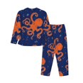 thumbnail image 2 of Junzan Octopus Print Womens Pajama Sets,Long Sleeve Button Down For Women Pjs 2 Piece, 2 of 9