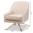 thumbnail image 3 of Baxton Studio Amaya Velvet Lounge Chair in Light Beige and Gold, 3 of 9