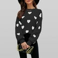 thumbnail image 5 of AGWOLF Cute Sweaters for Women Chunky Crewneck Knit Pullover Casual Heart Print Long Sleeve Jumper Trendy Drop Shoulder Tops, 5 of 5