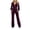 Wine Red, variant on Women'S Fall Winter Hooded Zip Up Jacket Slim Fit Solid Color Two Piece Set Casual Outfit Peacock Green XXL