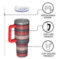 thumbnail image 4 of Red and Blue Christmas Knitted Pattern Tumbler with Handle and Lid,40oz Double Wall Vacuum Insulated Tumbler,Cups Gift for Women and Men, 4 of 7