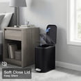 thumbnail image 4 of Bathroom Trash Can with Lid, 1.3 Gallon / 5 Liter Stainless Steel Garbage Can with Removable Liner Bucket, Small Step Wastebasket with Slim Design for Toilet Bedroom Office, Black, 4 of 6