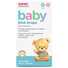 GNC Baby DHA Omega-3 Liquid Drops, 60 Servings, Brain Health Support for Infants