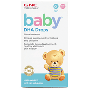 GNC Baby DHA Omega-3 Liquid Drops, 60 Servings, Brain Health Support for Infants