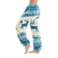 thumbnail image 2 of WTOBBY Women's Christmas Print Pajama Pants with Cuffed Bottoms - Festive Holiday Sleepwear and Casual Lounge Pants for Home Wear - Comfortable Straight Leg Design,Sky Blue XL, 2 of 6