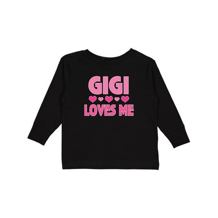

Inktastic Gigi Loves Me Granddaughter Valentine Gift Toddler Toddler Girl Long Sleeve T-Shirt