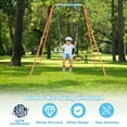 thumbnail image 4 of Gymax Outdoor Kids Swing Set Heavy Duty Metal A-Frame w/Ground Stakes Orange, 4 of 10