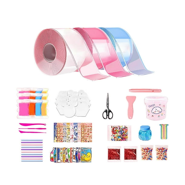 Cinta adhesiva transparente Nano Tape de 4,5 cm de ancho, multiusos, de doble cara, para montaje en aula, manualidades, juguetes educativos, bolas hechas a mano. Estilo C