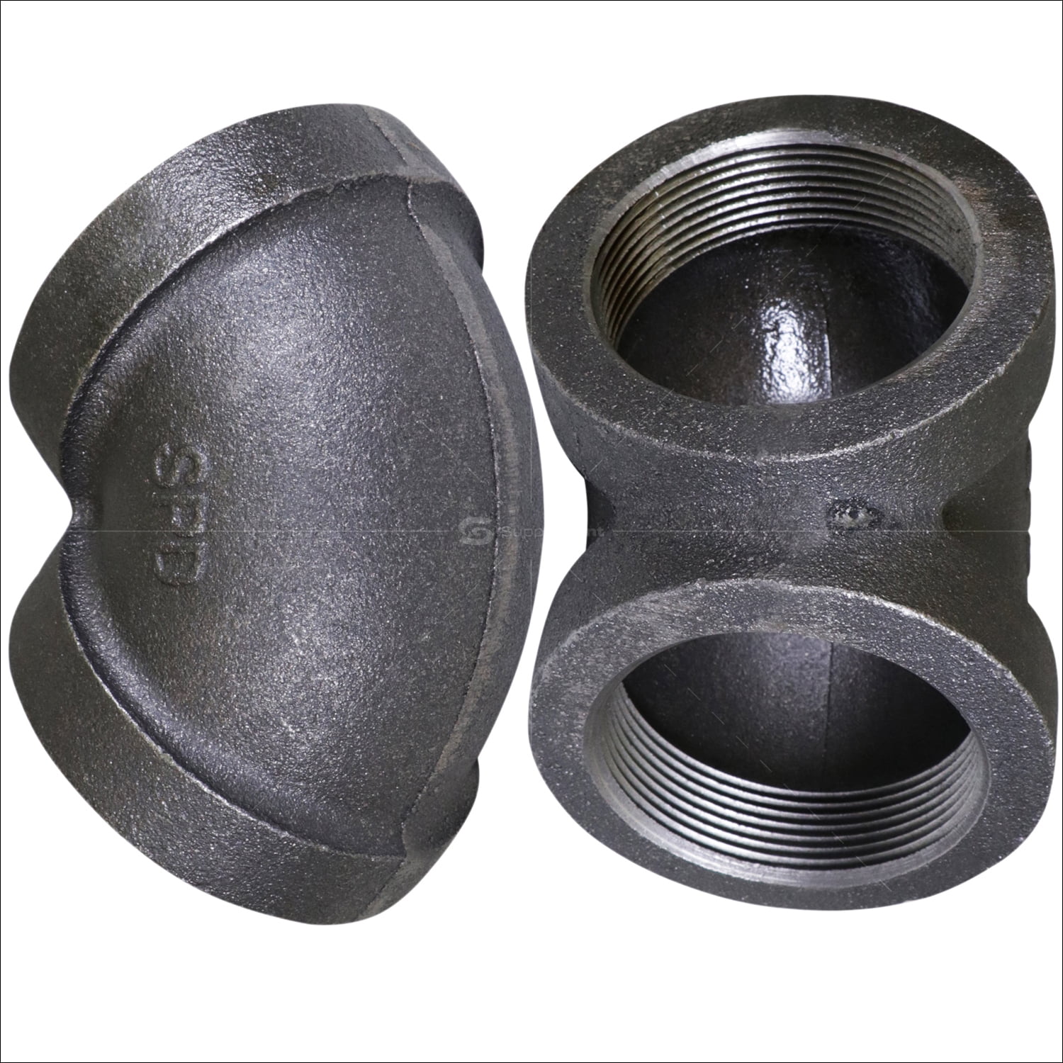 Supply Giant 4" 90 Degree Black Pipe Street Elbow, Cast Iron