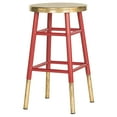 thumbnail image 3 of SAFAVIEH Emery Mid-Century Dipped Gold Leaf Counter Stool with Footrest, Red, 3 of 6