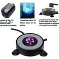 thumbnail image 3 of LED Aquarium Air Stones Fish Tank Bubbler Light Air Stone Diffuser Decor Lamp with Sucker Colorful Backgound Lighting (2.2inch Light Disk(No Remote)), 3 of 7