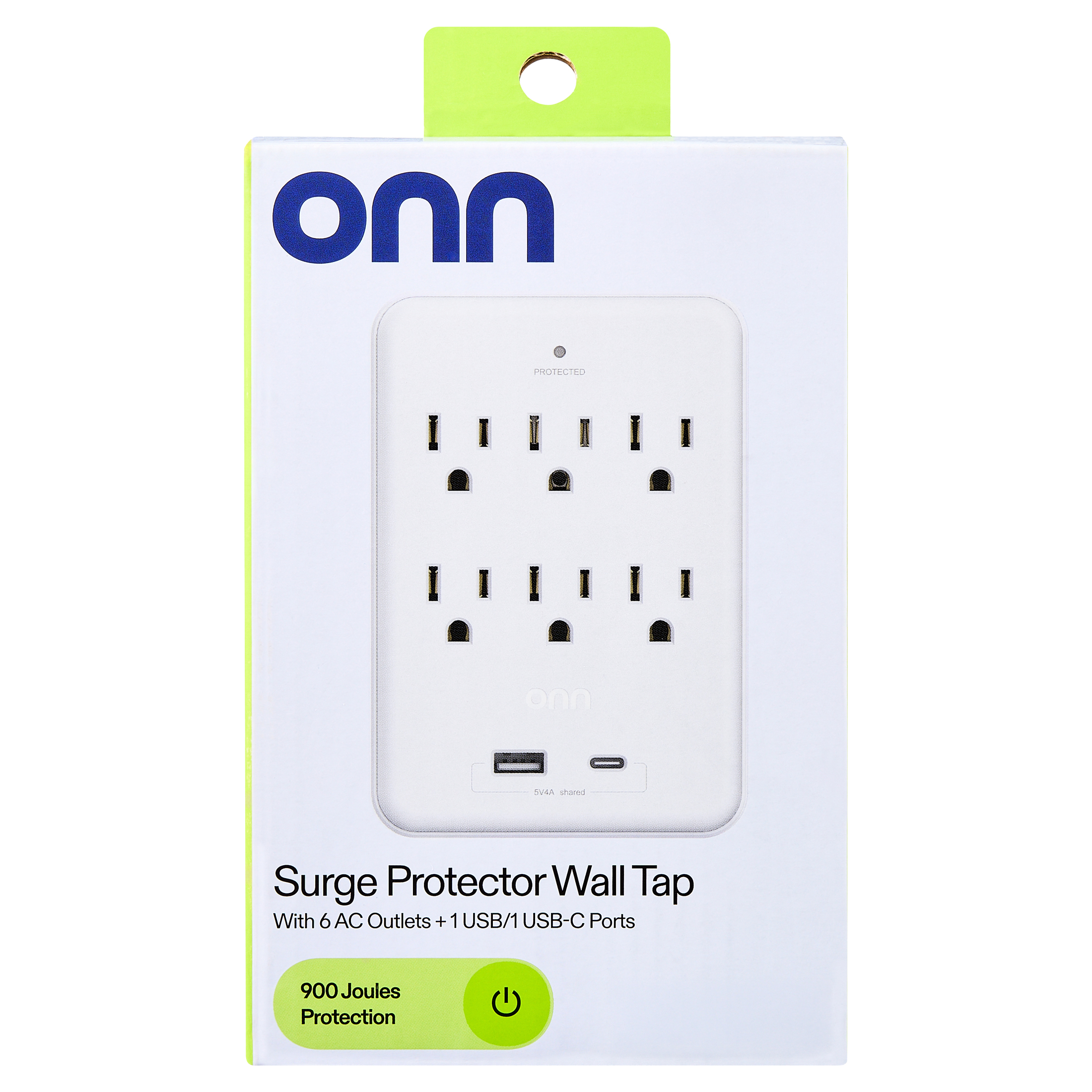 onn Surge Protector Wall Tap with 6 AC Outlets and USB Ports photo 4
