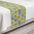 thumbnail image 2 of Floral Bed Runner, High Detail and Fluffy Yellow Dahlias, Decorative Accent Bedding Scarf for Hotels Homes and Guestrooms, Twin, Pale Blue Yellow, by Ambesonne, 2 of 2