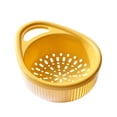 thumbnail image 2 of TAROFISH 1PC Double-Layer Colander Bowl 8.46 Inch Kitchen Strainer with Draining Basket for Pasta Fruits Vegetables Multi-purpose Food Storage Container,Yellow, 2 of 5