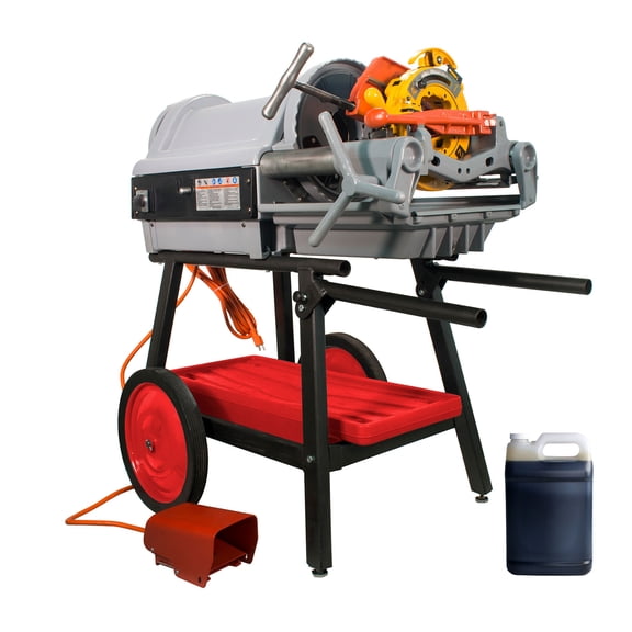 Restored RIDGID 1224  Pipe Threader & Steel Dragon Tools Die Heads & Cart (Refurbished)