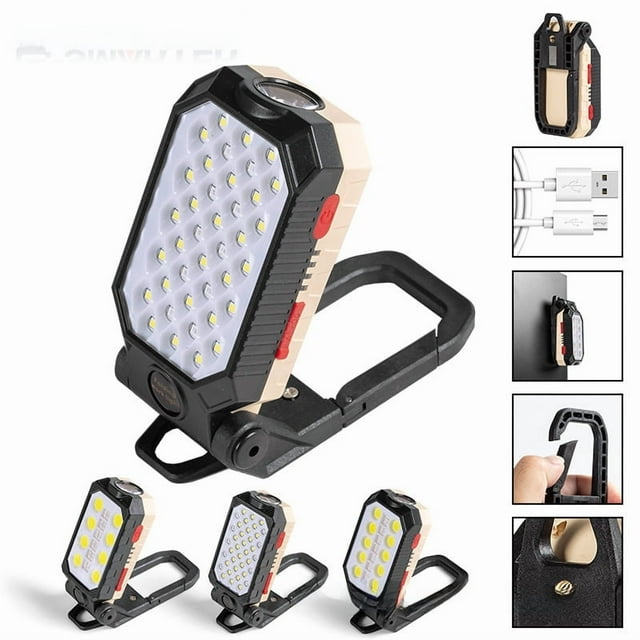 2200mAh Rechargeable USB LED Work Light with Magnetic Hook & Battery Display - Multi-Purpose COB Inspection Lamp for Emergency, Repair, Outdoor Activities & Custom Branding (Model W598A8)