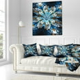 thumbnail image 3 of Designart Turquoise Fractal Flower in Dark - Floral Throw Pillow - 18x18, 3 of 5