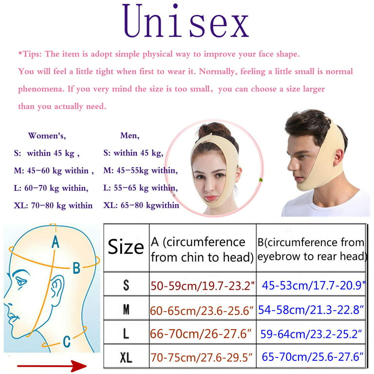 JUSRON V Line Face Lifting Tape Face Strap, Soft Silicone Chin Strap Face  Shaper to Removing Double Chin for Women and Men