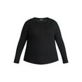 thumbnail image 5 of Terra & Sky Women’s Plus Thermal Henley Top with Long Sleeves, Size 0X-5X, 5 of 5