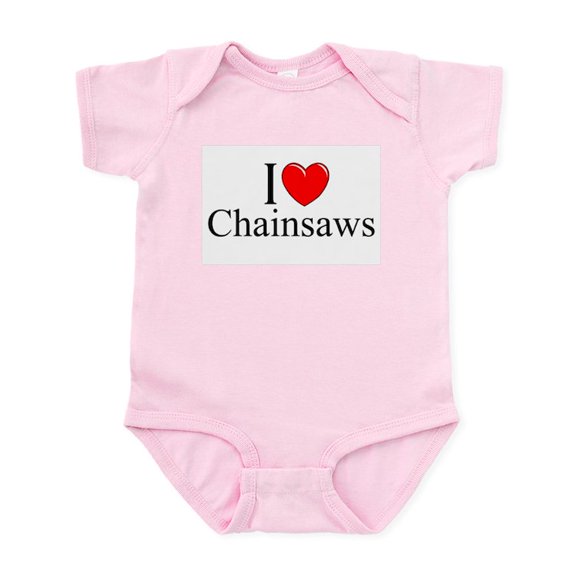 CafePress - I Love (Heart) Chainsaws Infant Bodysuit - Baby Light Bodysuit, Size Newborn - 24 Months