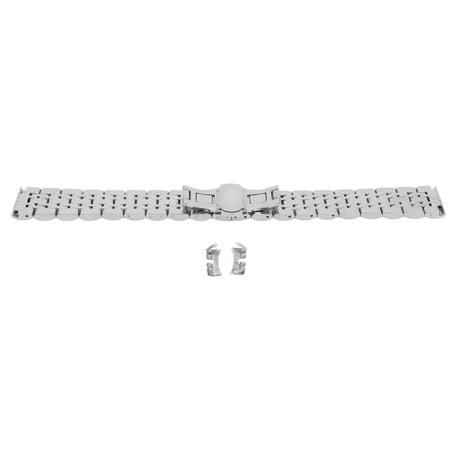 Correa de reloj de acero inoxidable para hombre y mujer, correa de repuesto pulida con hebilla de mariposa, 0,71 pulgadas