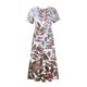 thumbnail image 3 of Vestido de Manga Corta para Mujeres Vestido de Verano de Cuello Redondo Impreso, Poliéster de Tamaño Verdadero Diario Y Vestido de Fiesta, 3 of 5