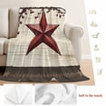 thumbnail image 5 of Texas Star Red Blanket Soft Cozy Warm Throw Blanket for Couch, Plush Fuzzy Flannel Fleece Blankets for Sofa, Farmhouse Berry Wooden Vintage Bed Blankets Lightweight Gifts for Women, 30"x40", 5 of 9
