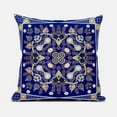 thumbnail image 3 of Paisley Leaf Geo Duo Indoor/Outdoor Pillow in Midnight Blue Light Green 16x16, 3 of 7
