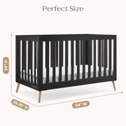 Delta Children Essex 4-in-1 Convertible Baby Crib - Greenguard Gold Certified, Ebony/Natural