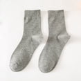 thumbnail image 3 of Women's Mid Calf Socks Plain Soft Feel Ribbed Socks Casual Daily Fall Crew Socks, 3 of 3
