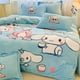 thumbnail image 4 of Sanrio Cute My melody Kuromi Hello Kitty Cinnamoroll invierno estampado de dibujos animados leche terciopelo sábanas y fundas de edredón conjunto de tres piezas, 4 of 5