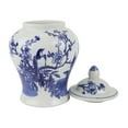 thumbnail image 5 of Traditional Blue and White Ginger Jar Porcelain Temple Jar with Lids Tea Canister Decorative Vases Flower Vase for Table Decoration Birds, 5 of 8