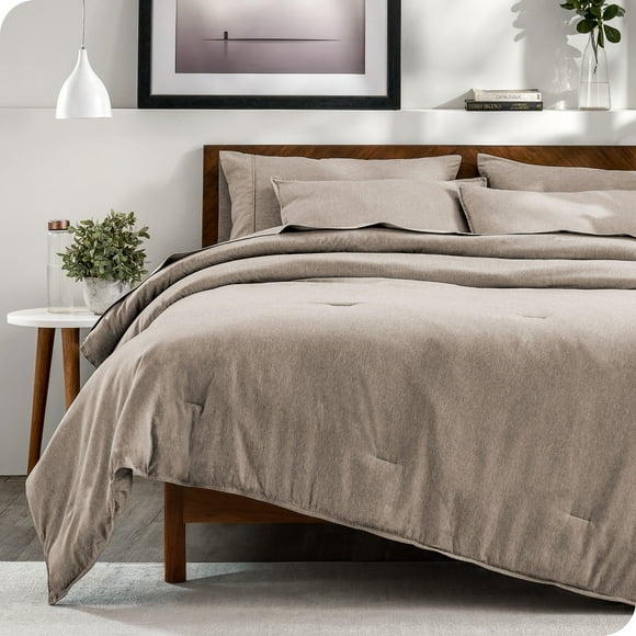 Bare Home Ensemble Literie Chinée 7 Pcs, Très Grand Lit, Taupe Chiné