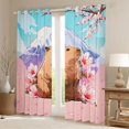 thumbnail image 2 of Erosebridal Kids Capybara Black Out Curtains For Capybara Lovers,Japanese Cherry Mountain Curtains Pack of 2 (42x63 Each), 2 of 6