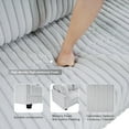 thumbnail image 4 of L-shaped Sectional Sofa Couch wirh USB Charging Ports and Cup Holder, Soft Vertical Corduroy Comfy Modular Sofa Couches wirh Movable Ottoman and Armrest for Living Room, Apartment, Light Grey, 4 of 9