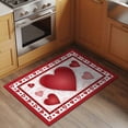 thumbnail image 3 of Rectangle Area Rug 2x3ft, Valentine's Day Romantic Love Heart Non-Shedding Washable Area Rug, Kiss Lips Texture Red White Non Slip Low-Profile Rugs for Living Room, Bedroom Dining Room, 3 of 9