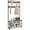 Rustic Brown, variant on RONG-3 Coat Rack, Hall Tree with Shoe Bench, Entryway Shoe Storage with Coat Rack Stand,  Movable Hooks, Industrial Entryway Furniture,