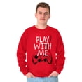 thumbnail image 4 of Play With Me Gamer Funny Nerdy Geeky Men's Crewneck Sweatshirt Brisco Brands L, 4 of 6