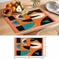thumbnail image 6 of Orange Teal Black Placemats Set of 6 Modern Impressionist Geometric Place Mats Indoor Wipeable Table Mats Washable Cloth Dining Table Placemats for Kitchen Holiday Party Home Decor 13x19 Inch, 6 of 9