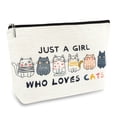 thumbnail image 1 of Bolsas de maquillaje con temática de gatos para mujeres y niñas, bonitas bolsas de viaje para cosméticos con cierre, divertidos regalos para mamá y gato para cumpleaños y Navidad, 1 of 6
