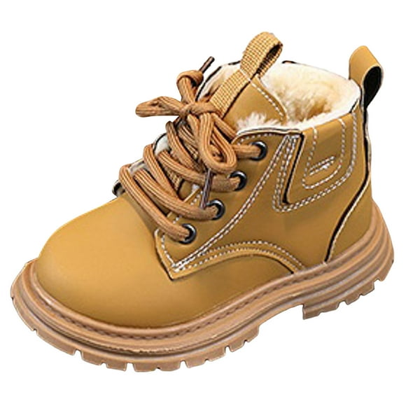 Yammkia Winter Boots Toddler Baby Winter Snow Boots for Infant Boys Girls Toddler Water-Resistant First Walker Shoes Warm Lining Soft Sole Anti-Slip Size 7 (Brown,Toddler 7)
