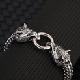 thumbnail image 2 of Pulsera con dijes de animales punk, pulsera de cadena de acero inoxidable para hombres, joyería (tamaño: 19cm, Color : Plata), 2 of 5