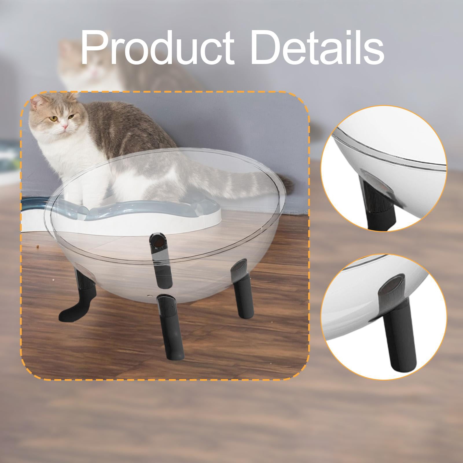 Space Capsule Cat Bed Pet Bed Nest Acrylic Dome Spacious All Season Sleeping Solution Indoor Cats