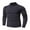 Dark Gray, variant on LYXSSBYX Men's Performance Long Sleeve Shirt Moisture Wicking Crew T-Shirt Solid Color Linen Stand Collar Slim Fit