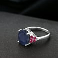 thumbnail image 4 of Gem Stone King 7.00 Ct Oval Blue Sapphire Red Ruby 925 Sterling Silver Ring (Size 8), 4 of 4