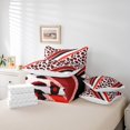 thumbnail image 6 of Homewish Leopard Print 7-Piece Bedding Comforter Set for Teesn Female Men,Bling Red Glitter King Bedding Sets,Geometric Stripes Ultra Soft Bed Sheets,Ultra Soft Home Decor,Reversible, 6 of 8
