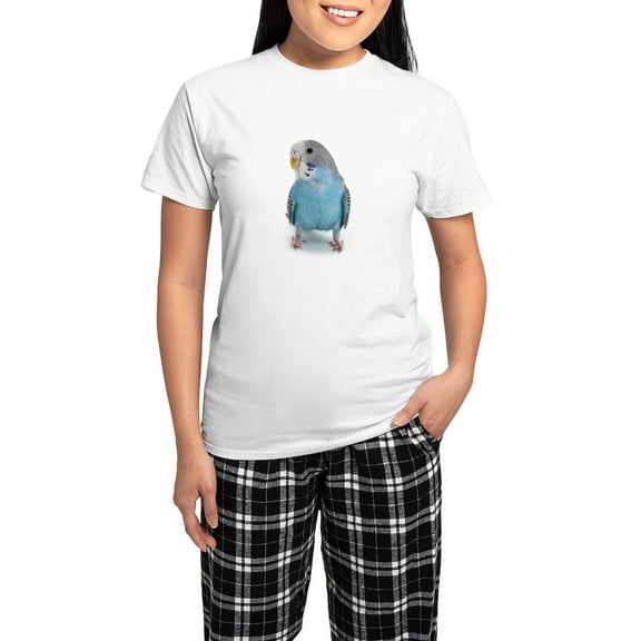 CafePress - Blue Parakeet Women's Light Pajamas - Women's Short Sleeve Print T-Shirt and Pants Light Cotton Pajama Set